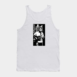 Funny cat playing guitar Tank Top